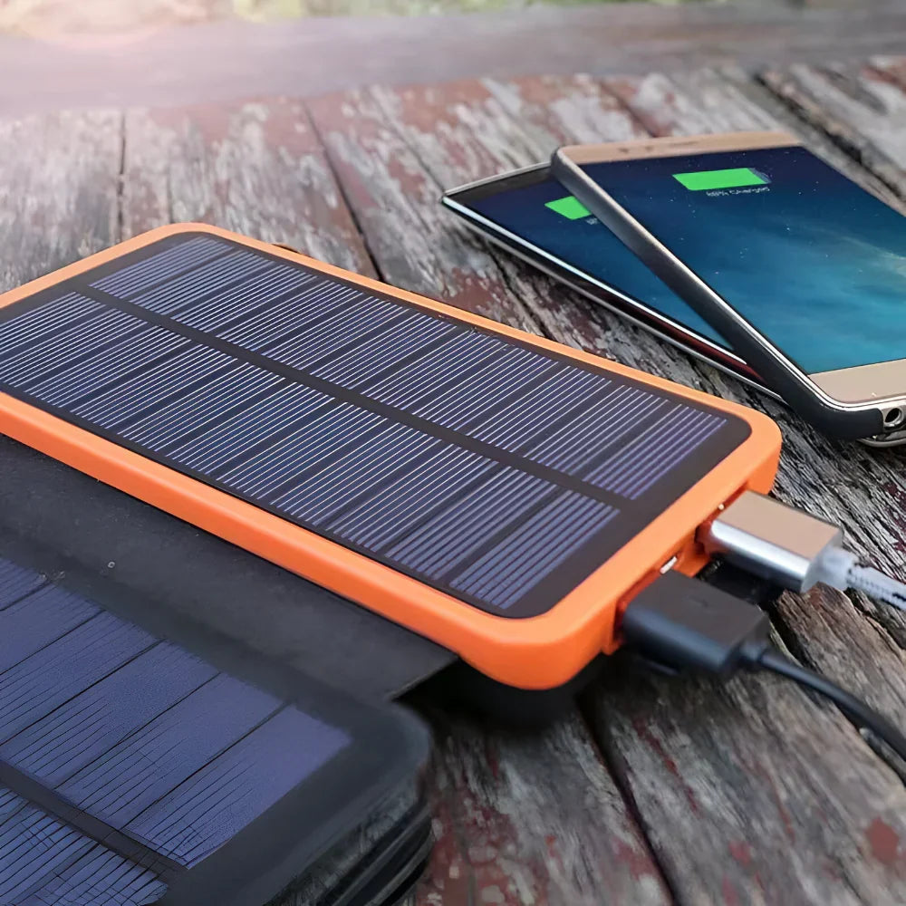 Portable Rugged Outdoor Solar Power Bank Charger with Foldable Panel