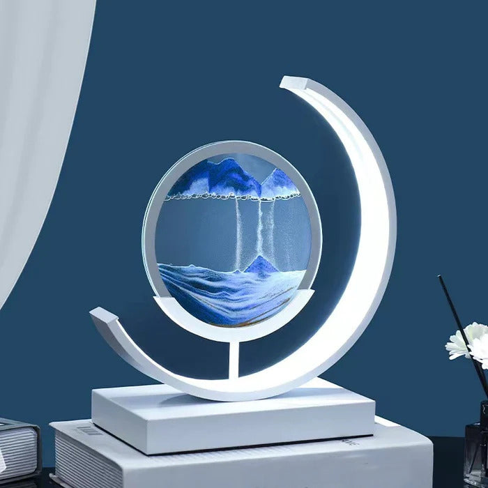 Dynamic 3D Sand Art Rotating Acrylic Shell Table Lamp