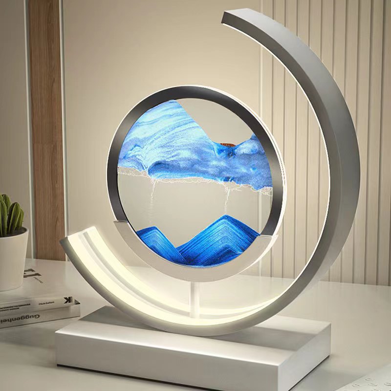 Dynamic 3D Sand Art Rotating Acrylic Shell Table Lamp