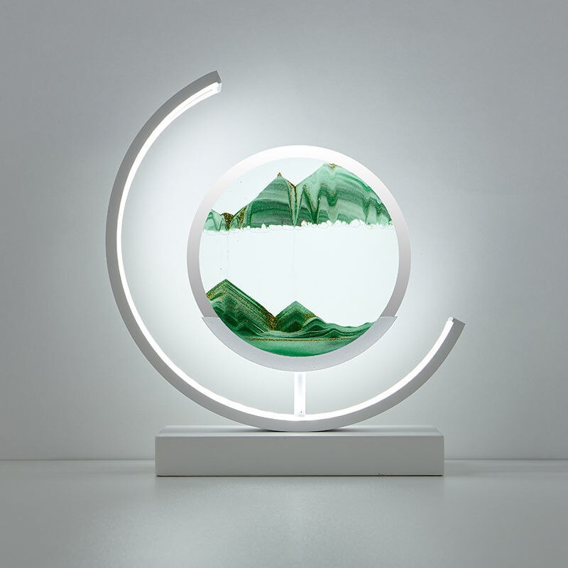 Dynamic 3D Sand Art Rotating Acrylic Shell Table Lamp