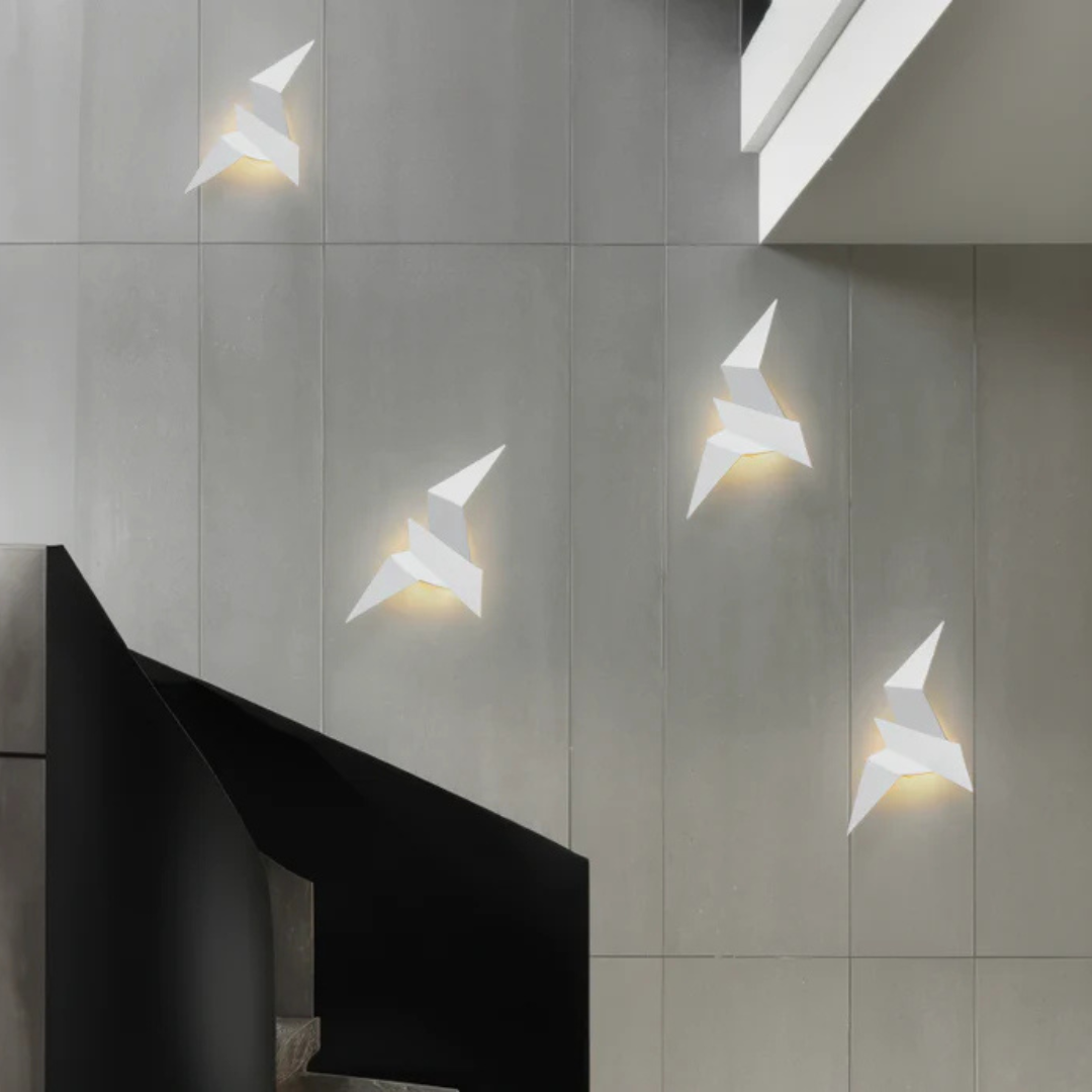 Sculptural Origami Inspired Metal Modern Wall Light