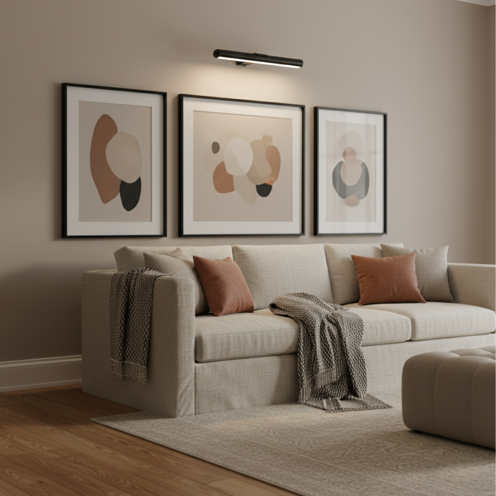 Rotating Magnetic Rechargeable Wire-Free Artwork Display Wall Light