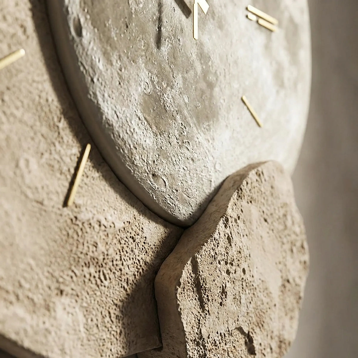 Asymmetrical Layered Stone Silhouette Illuminated Silent Quartz Wall Clock