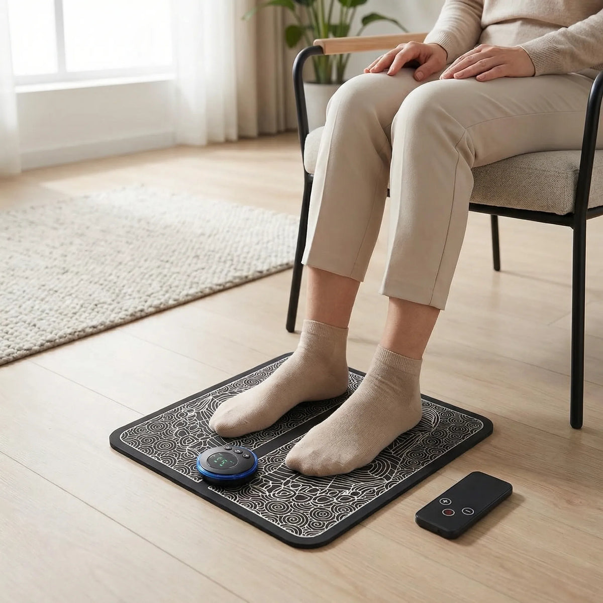 Compact Rechargeable Electrical Muscle Stimulation Foot Massage Mat