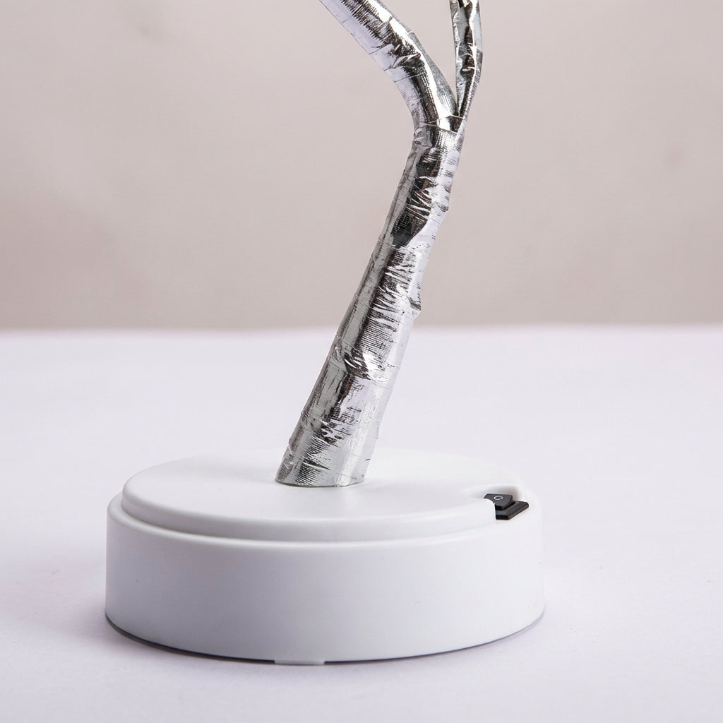 Handcrafted Flexible Branch Birch Bark Tree Table Lamp