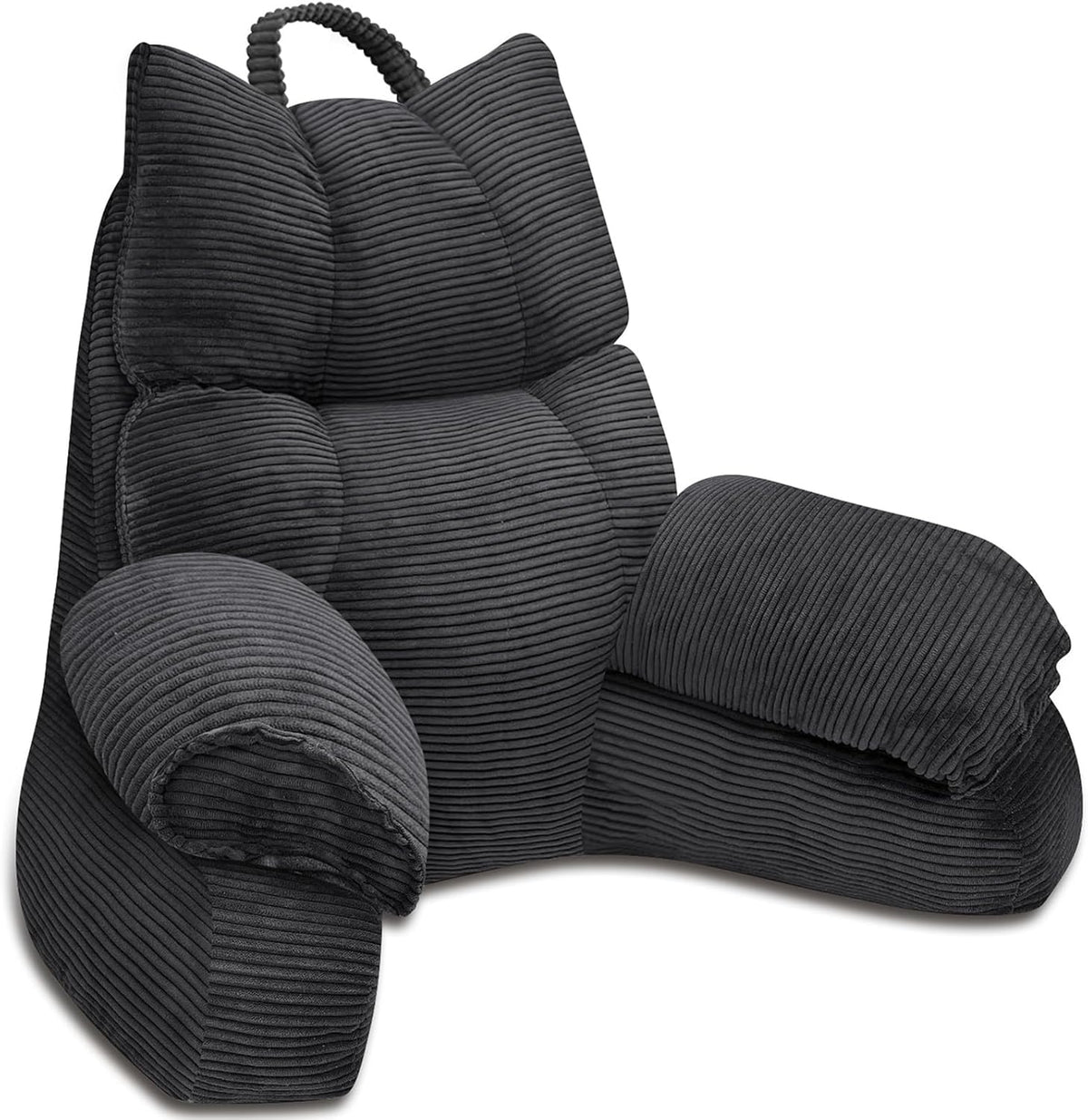 Memory Foam Armrest Structured Backrest Bed Lounge Pillow