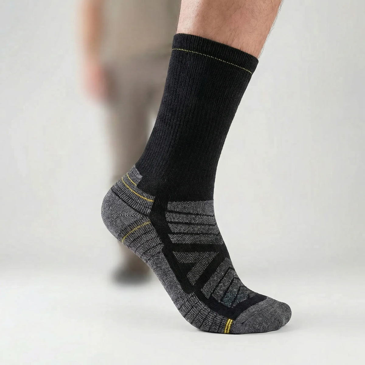 Merino Wool Blend Mid-Calf Moisture-Wicking Cushioned Active Sock