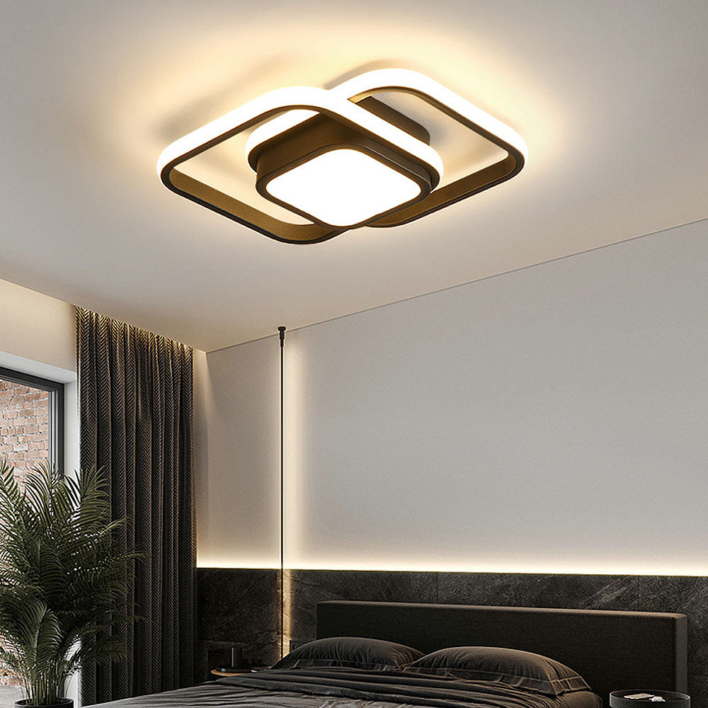 Sleek Double Ring Acrylic Energy Efficient Ceiling Light