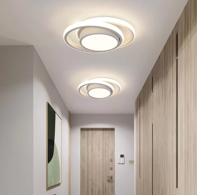 Sleek Double Ring Acrylic Energy Efficient Ceiling Light