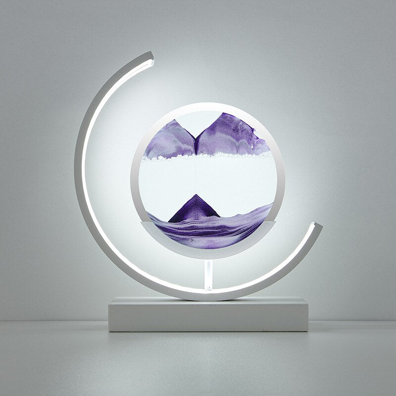 Rotating Sand Art Sculpture Table Lamp With Ambient Illumination