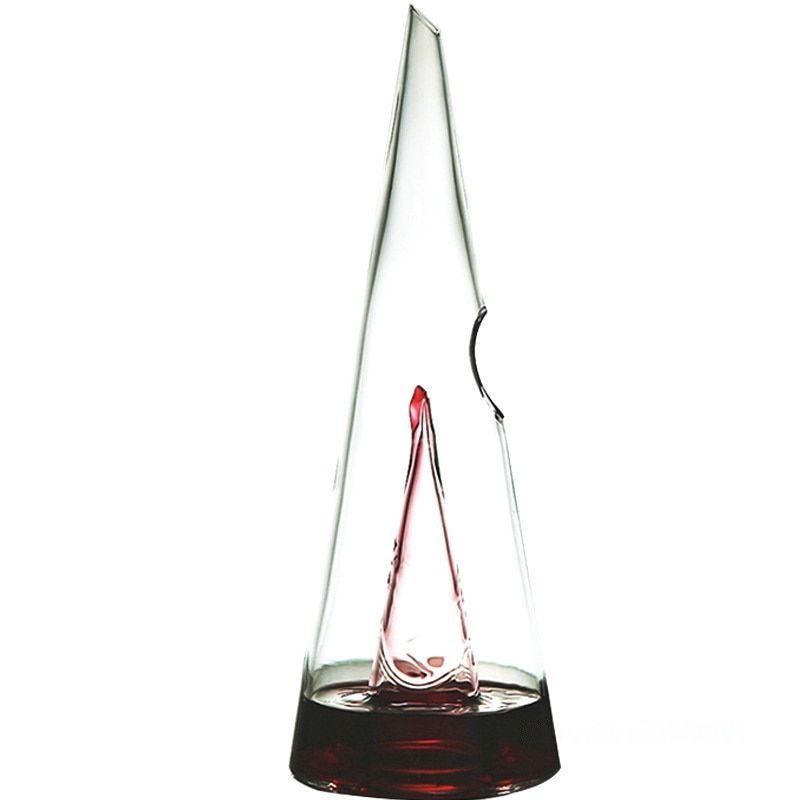 Sleek Conical Glass Wine Carafe Decanter