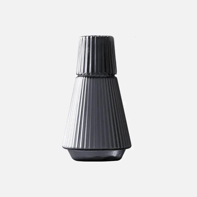 Pleated Borosilicate Glass Water Carafe With Stacking Tumbler Set