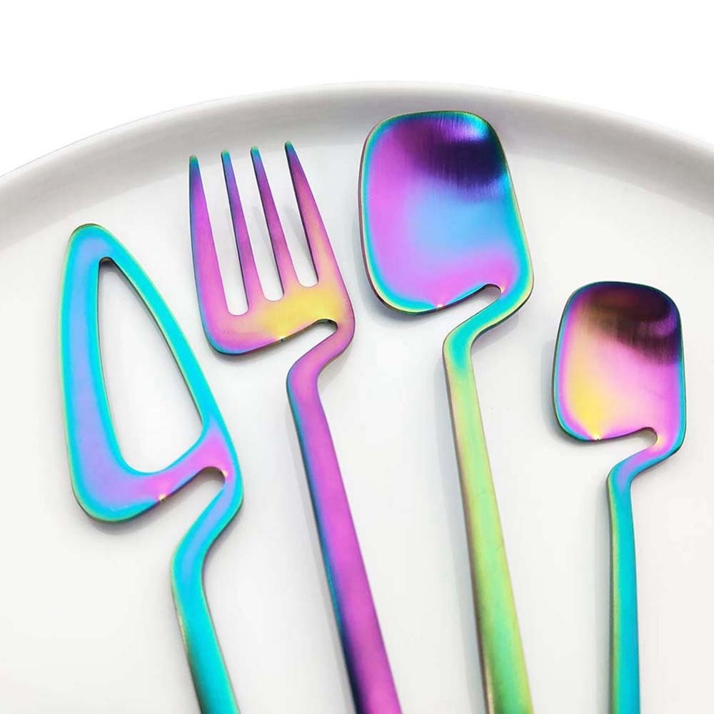 Minimalist Polished Stainless Steel Dishwasher Safe Flatware Cutlery Set
