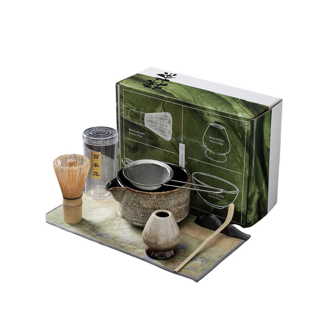 Japanese Inspired Ceramic Bamboo Matcha Set