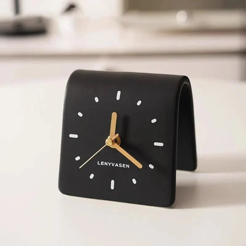 Arched Silhouette Ceramic Silent Quartz Table Clock