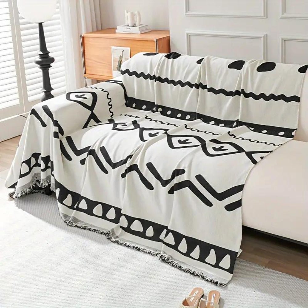 Bohemian Reversible Chenille Nonslip Sofa Slipcover Cover