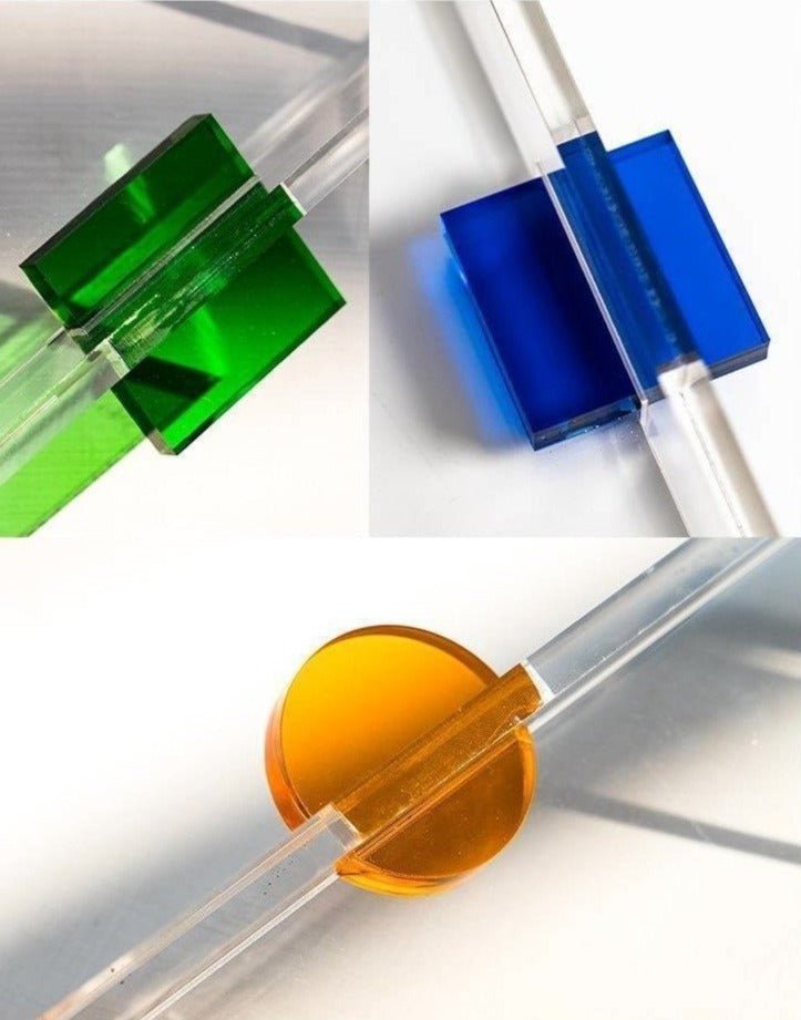 Rectangular Acrylic Neon Handle Serving Tray