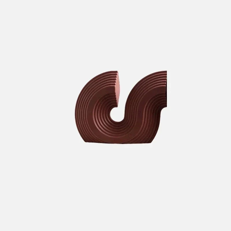 Sculptural Arched Ceramic Grooved Texture Bookend Set