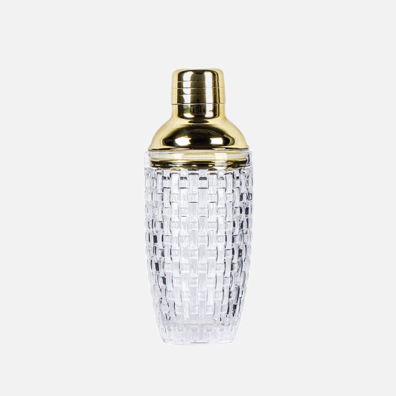 Clear Glass Gold Accent Stainless Steel Cocktail Shaker