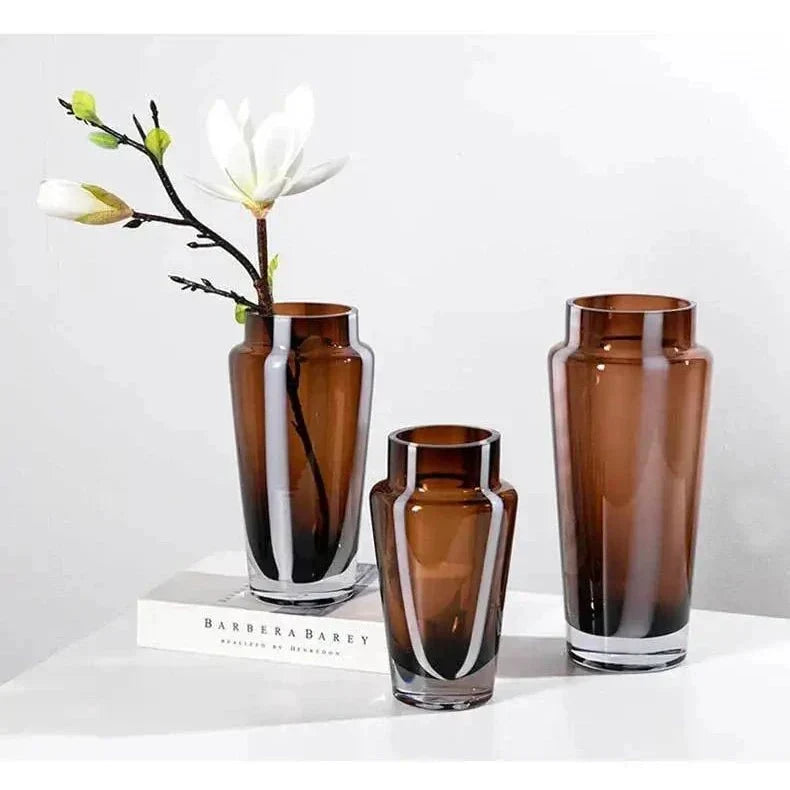 Prismatic Geometric Thick Glass Weighted Base Flower Vase