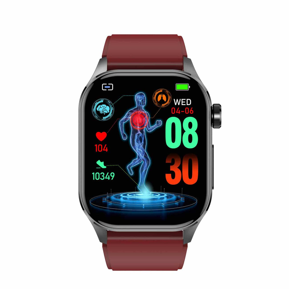 Compact Touchscreen Health Monitoring Smartwatch With ECG Blood Pressure Tracking