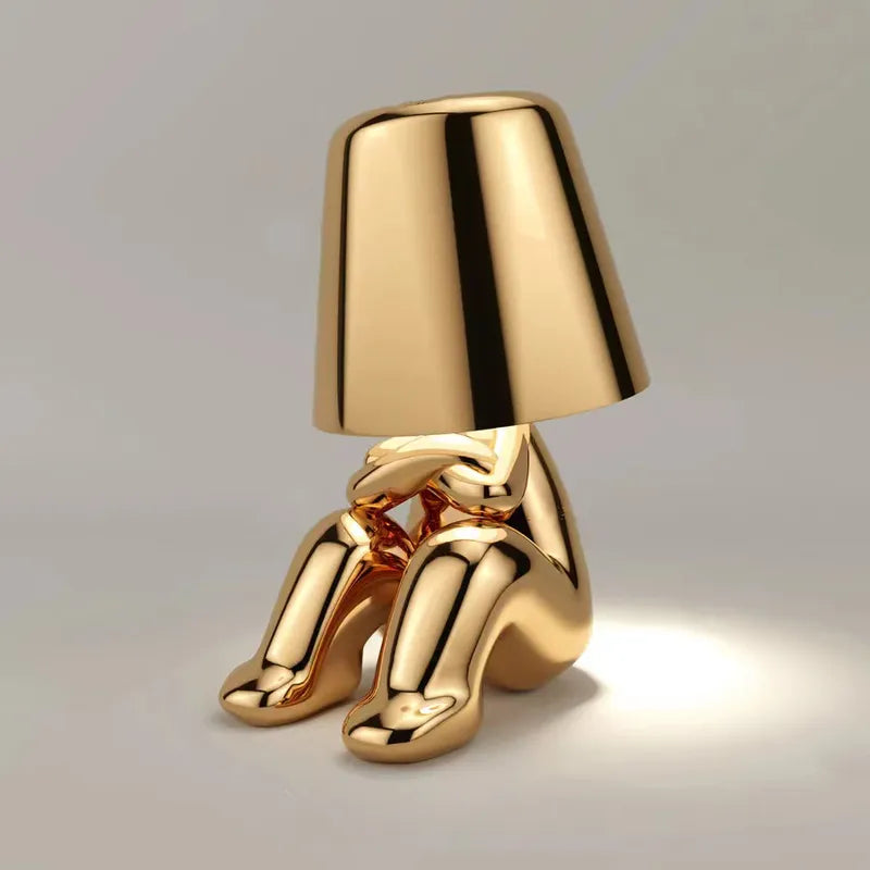 Sculptural Aluminum Resin Dimmable Rechargeable Cordless Ambient Table Lamp