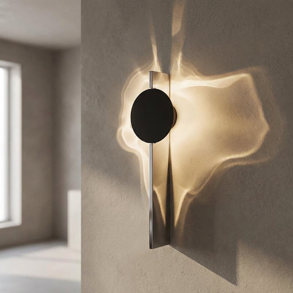 Sculptural Abstract Metal Shadow Pattern Wall Light