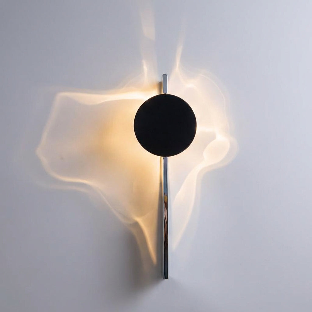 Sculptural Abstract Metal Shadow Pattern Wall Light