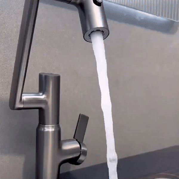 Swivel Chrome Plated Temperature Display Adjustable Height Kitchen Faucet