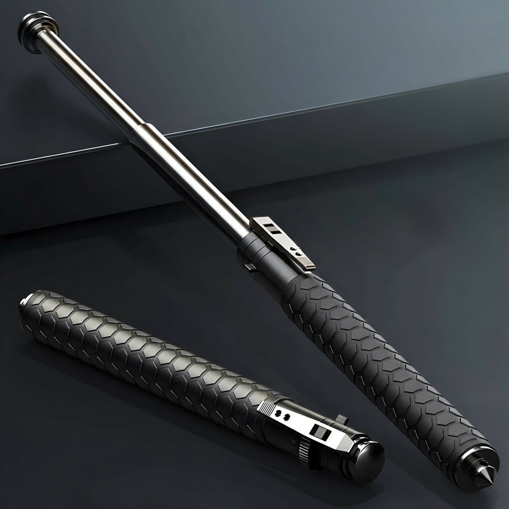 Alloy Steel Quick-Deploy Adjustable Ergonomic Non-Slip Handle Walking Stick