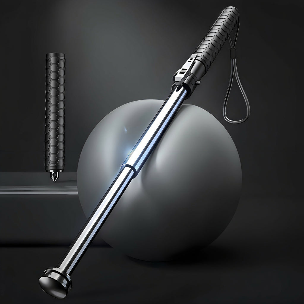 Alloy Steel Quick-Deploy Adjustable Ergonomic Non-Slip Handle Walking Stick