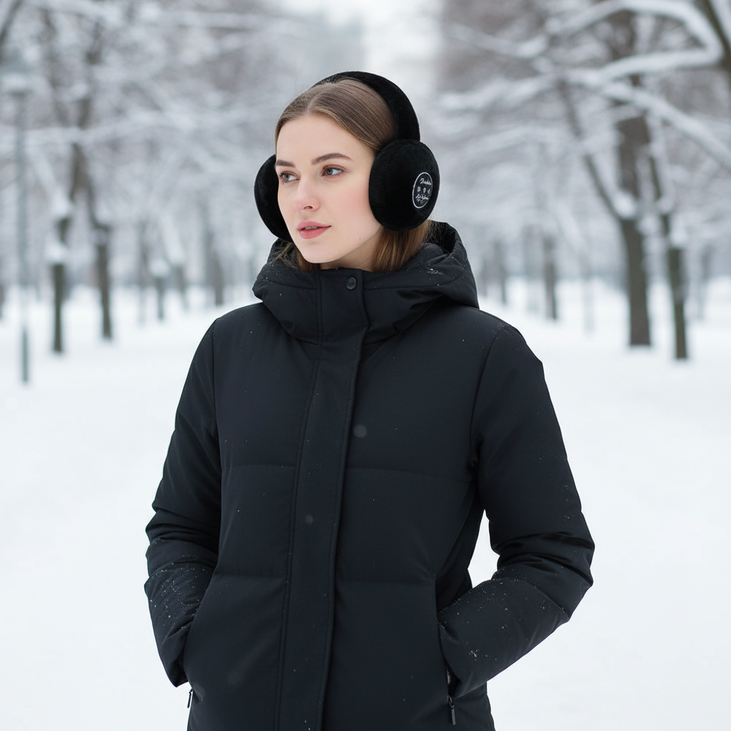 Fleece Insulated Wireless Bluetooth Ear Warmers Headphones With Microphone