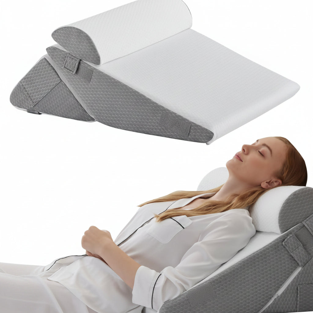 Contoured Ergonomic Memory Foam Adjustable Bed Wedge Pillow
