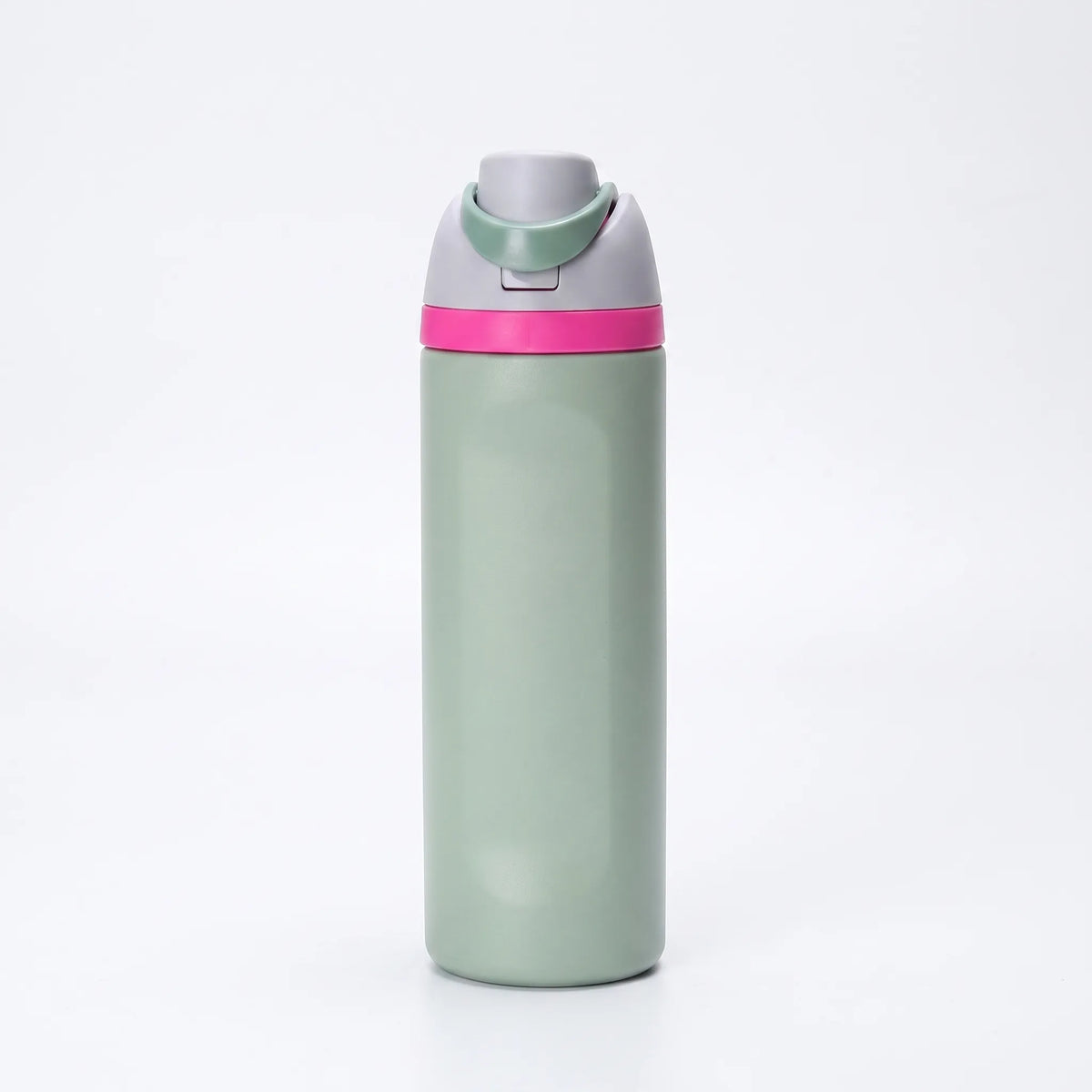 Cylindrical Stainless Steel Flip-Top Dual-Spout Insulated Water Bottle
