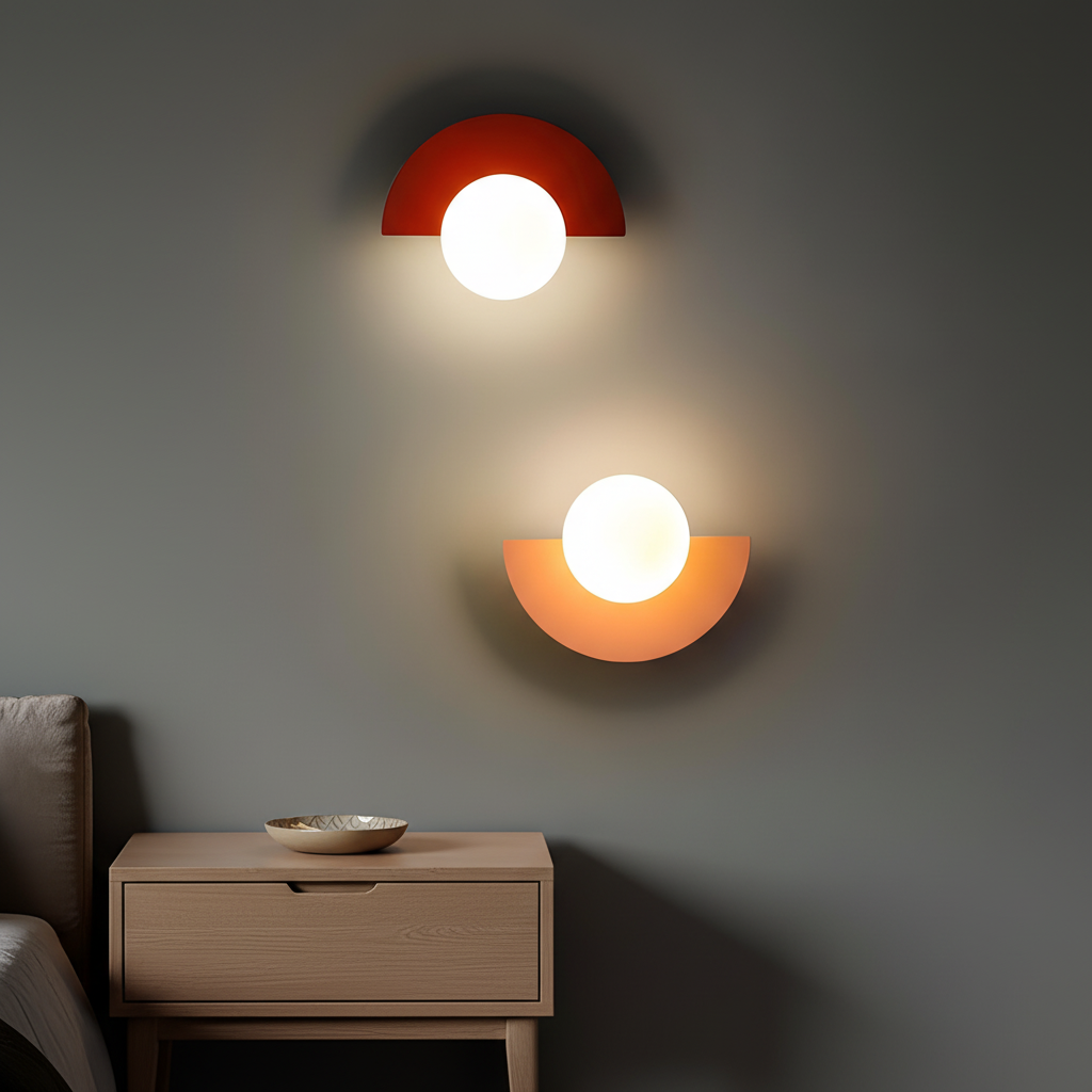 Semi-Circular Minimalist Touch Switch Iron Wall Light