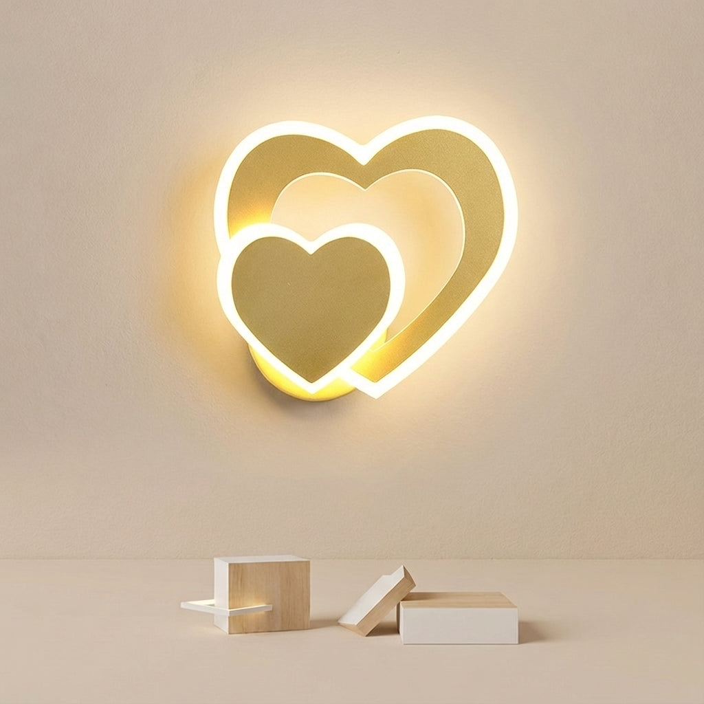 Heart-Shaped Iron Frame Acrylic Cover Wall Light