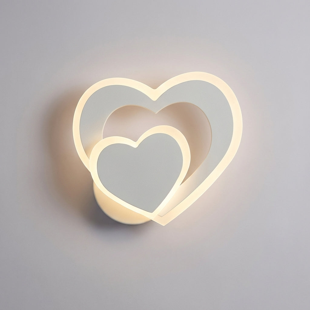 Heart-Shaped Iron Frame Acrylic Cover Wall Light