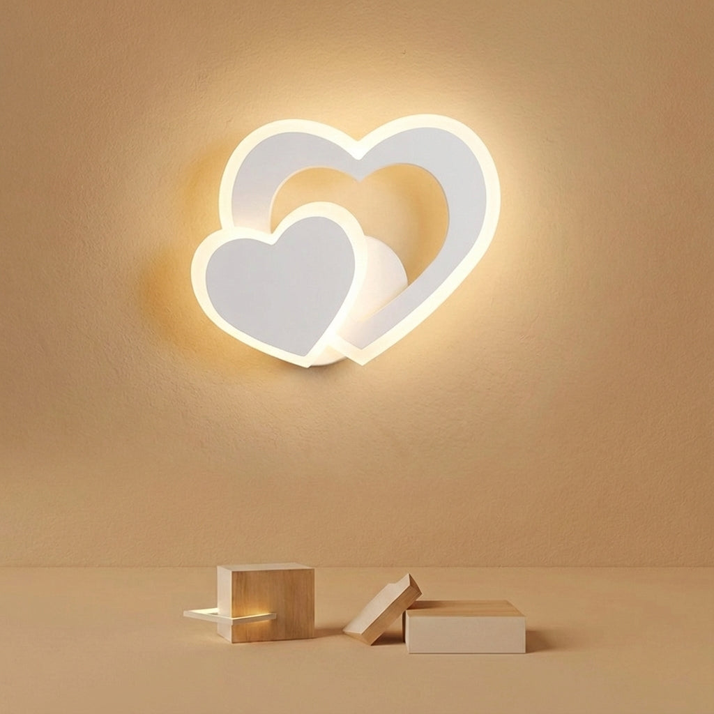 Heart-Shaped Iron Frame Acrylic Cover Wall Light