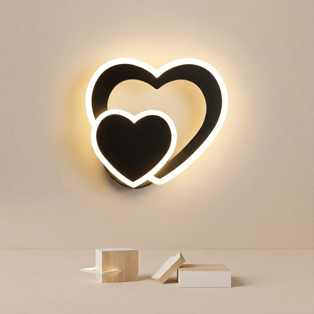 Heart-Shaped Iron Frame Acrylic Cover Wall Light