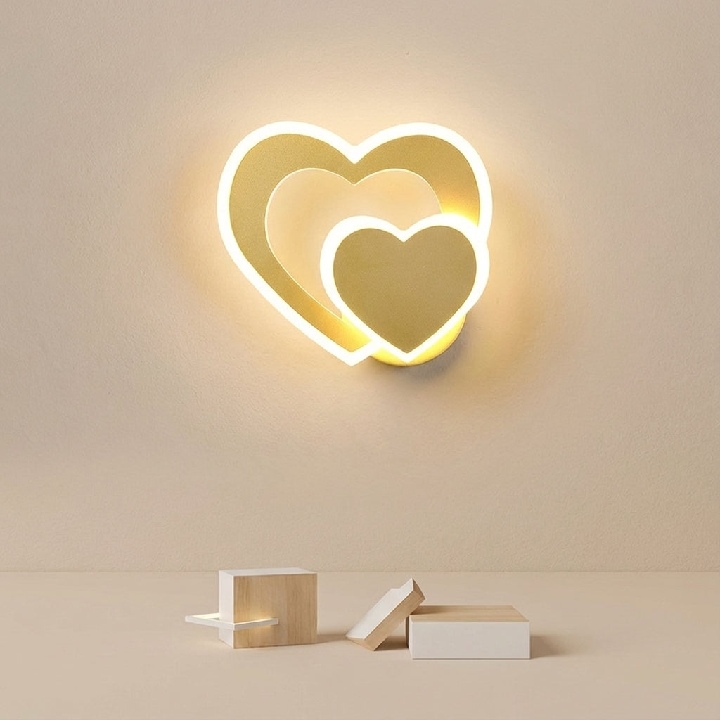 Heart-Shaped Iron Frame Acrylic Cover Wall Light