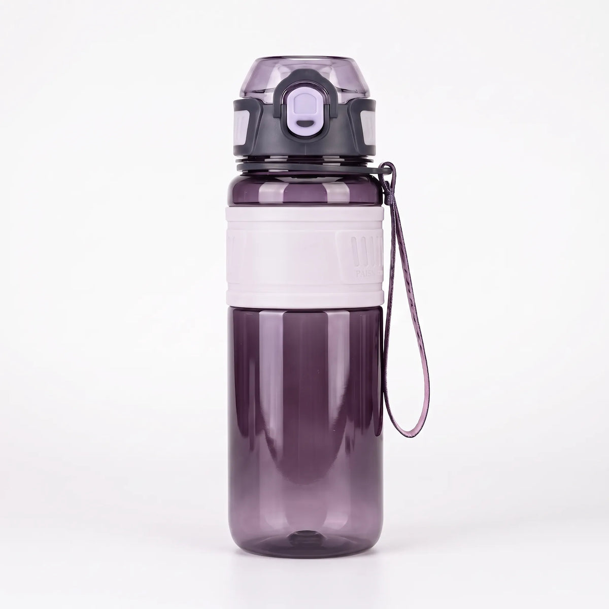 Translucent Flip Top Straw Sports Water Bottle With Strap