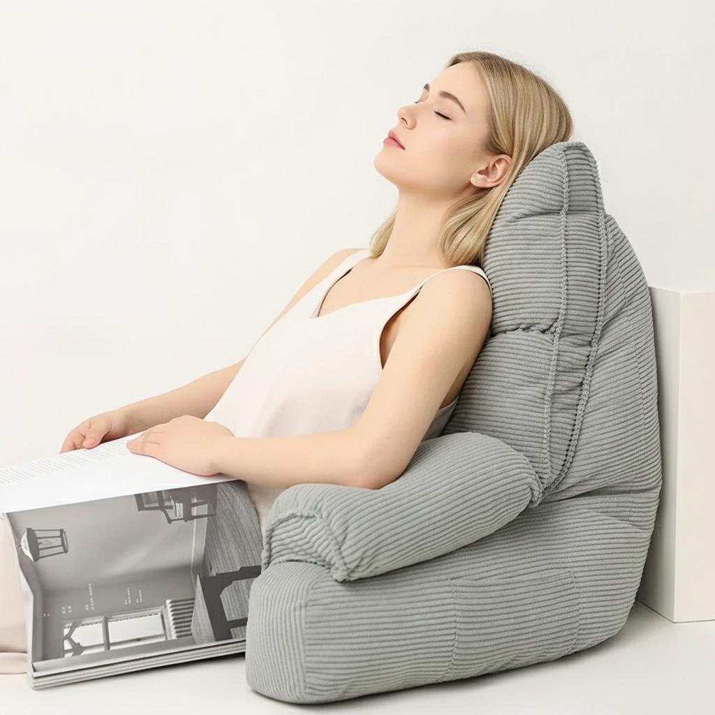 Memory Foam Armrest Structured Backrest Bed Lounge Pillow