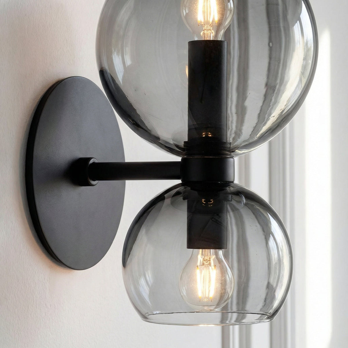 Minimalist Dual Glow Globe Metal Wall Light