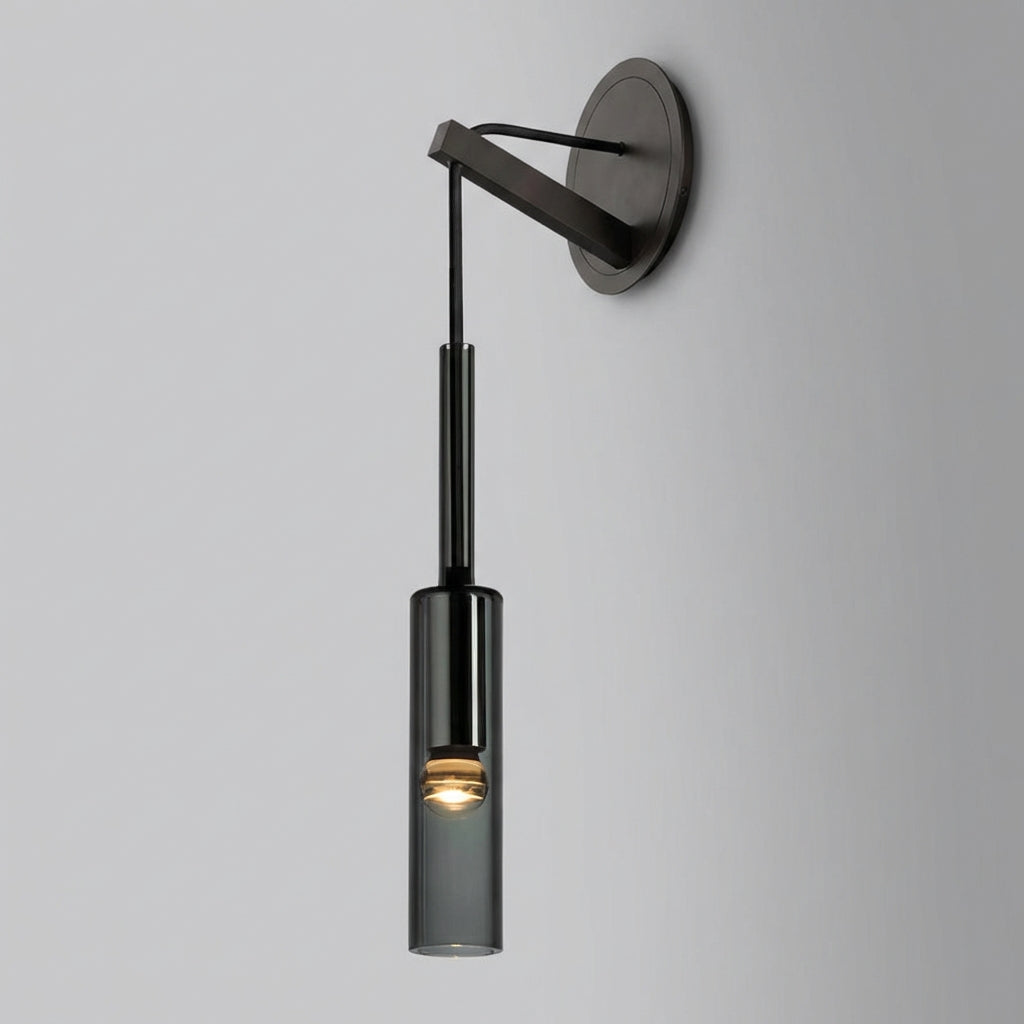 Minimalist Smoked Glass Slim Profile Scandinavian Wall Light