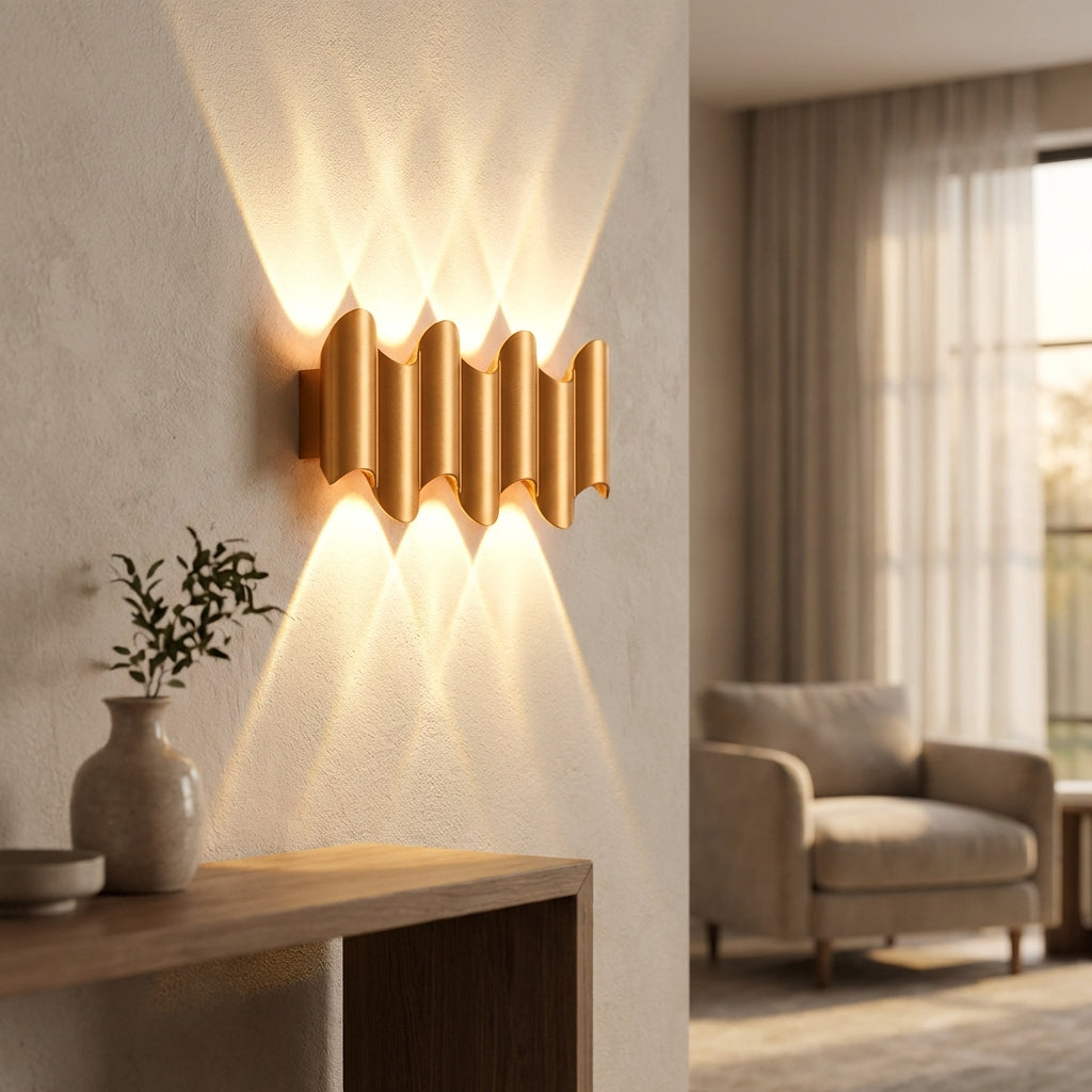 Sculptural Layered Beam Aluminum Minimalist Contemporary Wall Light