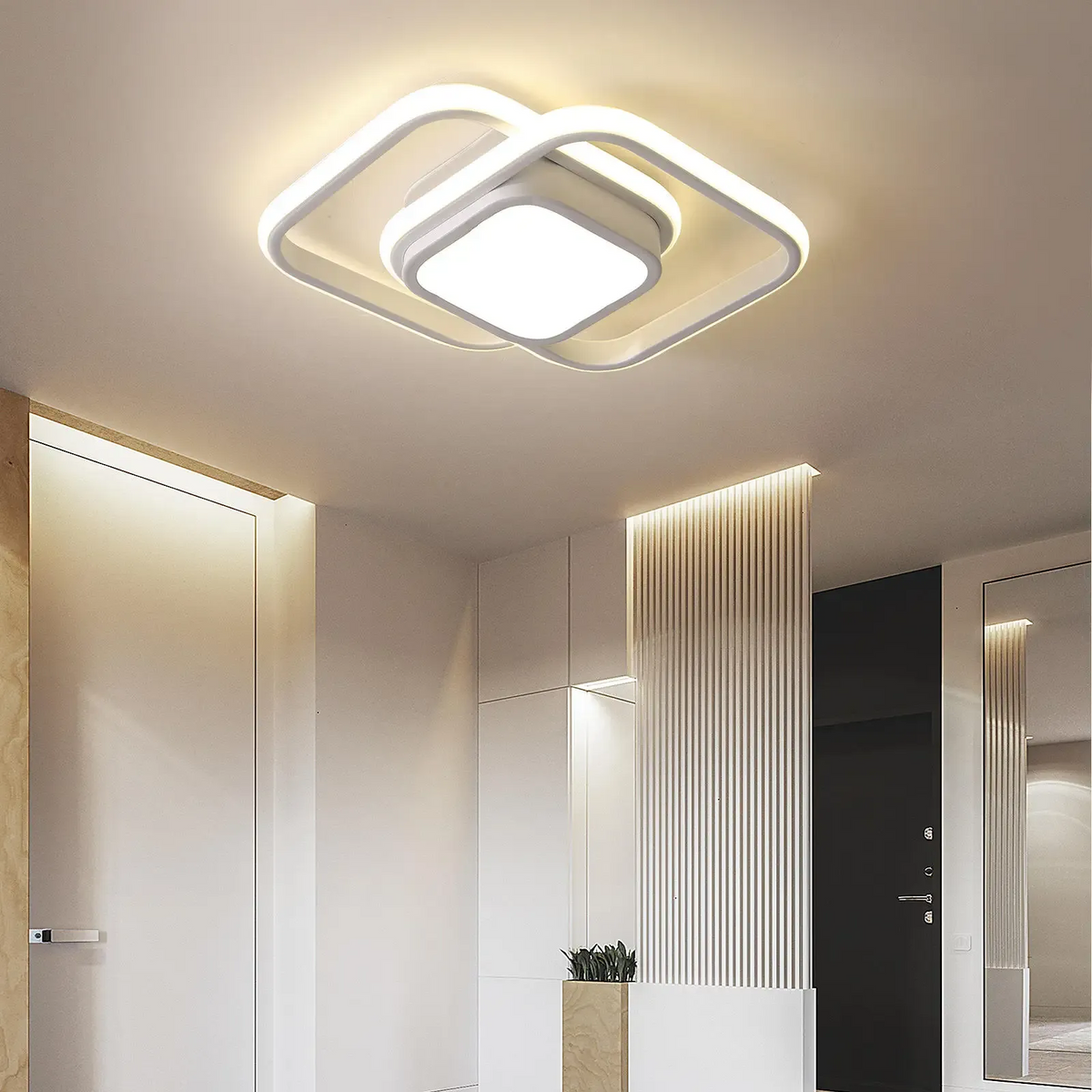 Sleek Double Ring Acrylic Energy Efficient Ceiling Light