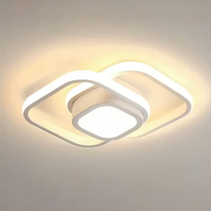 Sleek Double Ring Acrylic Energy Efficient Ceiling Light