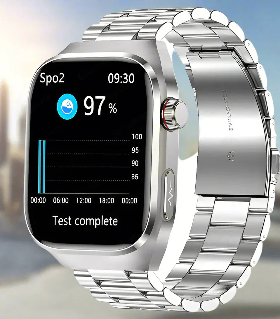 Waterproof Alloy Case ECG Health Monitoring Smartwatch