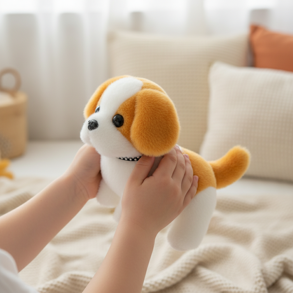 Plush Walking Barking Interactive Robot Puppy Toy Figure