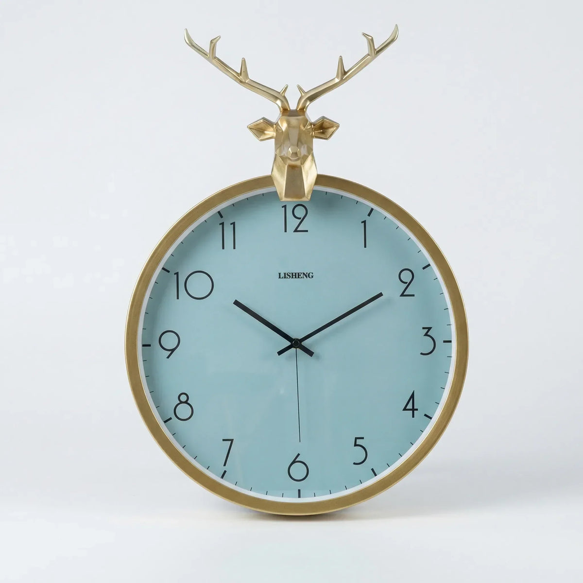 Sculptural Deer Accent Round Silent Sweep Wall Clock